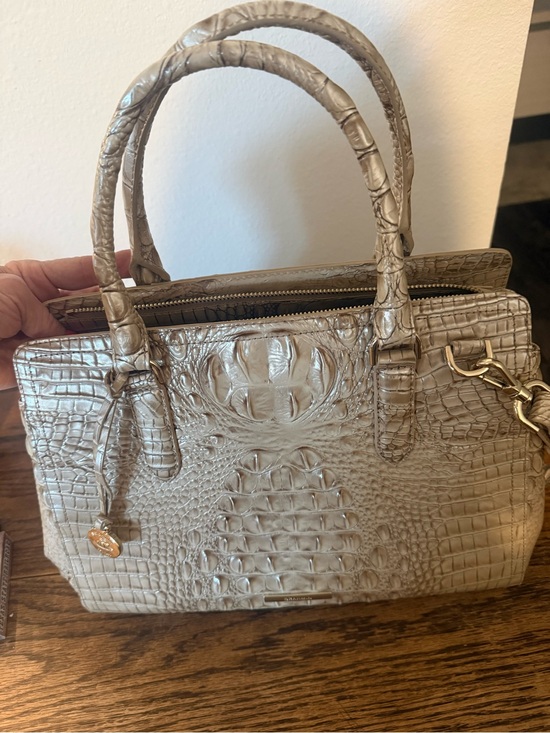 Brahmin Handbags - Brahmin Croc-Embossed Satchel in Taupe